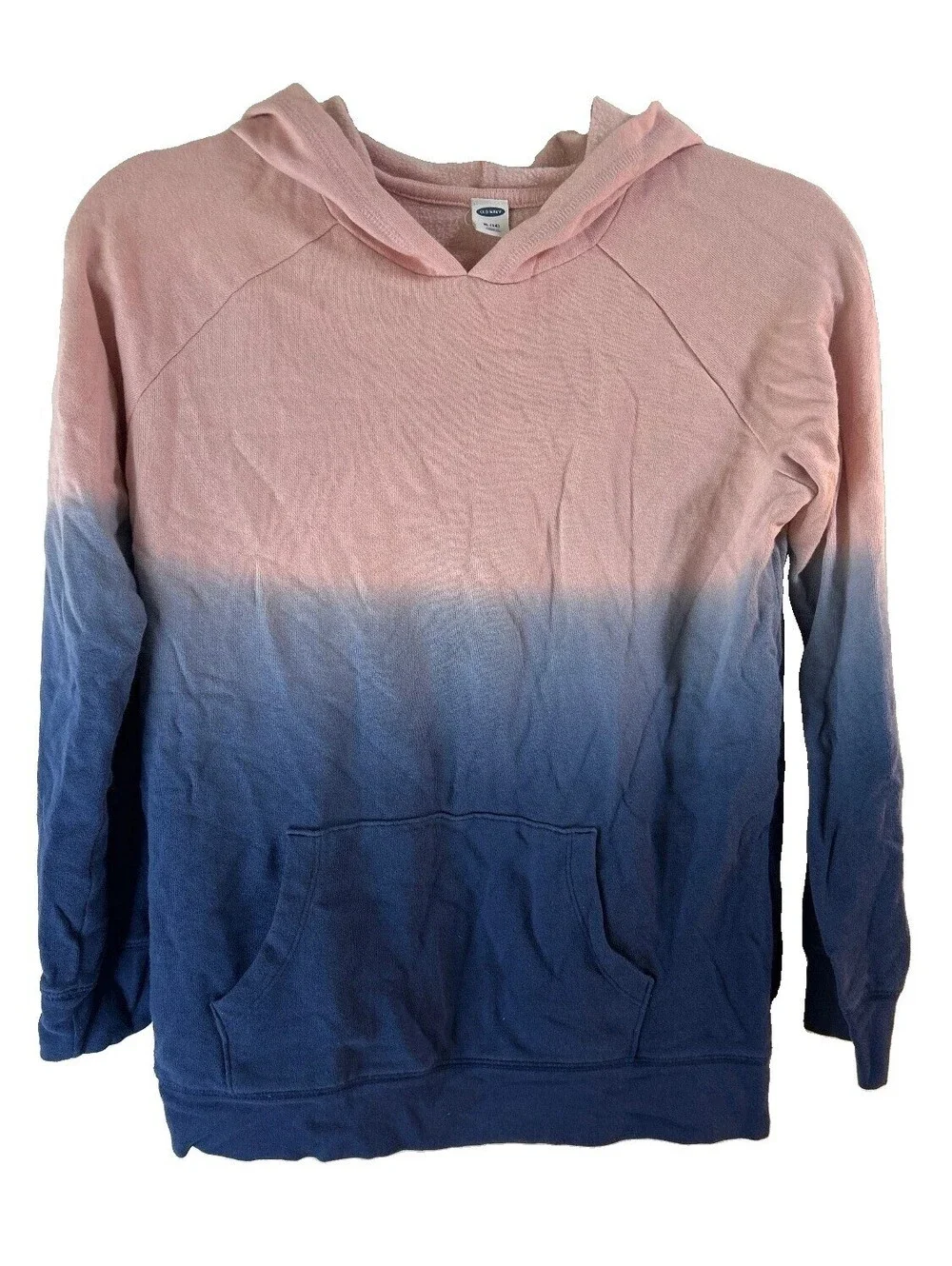 Old Navy Girls Pink Blue Ombre Pullover Hoodie Sweatshirt XL 14 Fleece